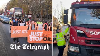 video: Police tell off drivers for honking horns at Just Stop Oil protesters