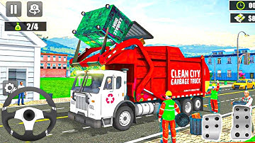 City Garbage Truck Driving Simulator Game Video – Trash Dump Cleaner Driver  – Android Gameplay