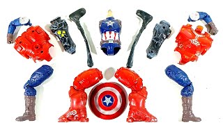 AVENGERS TOYS ASSEMBLE HULK BUSTER VS CAPTAIN AMERICA VS SIREN HEAD