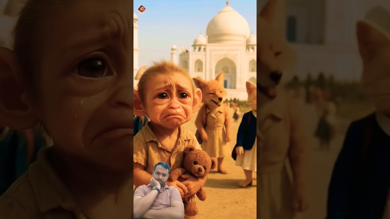 Emotional 😭 transformation of a Poor Monkey 🐵 at Taj Mahal