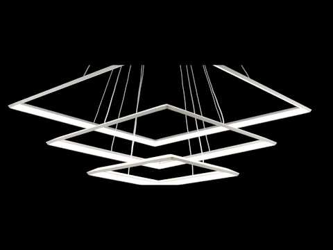 TLCU3-34/52/70-01, бeлый. Люстра Лючера – потолочный светодиодный светильник из трех квадратов TLCU3-34/52/70-01, бeлый. Люстра Лючера – потолочный светодиодный светильник из трех квадратов