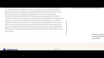 CLEP COLLEGE COMPOSITION MODULAR EXAM QUESTIONS AND VERIFIED ANSWERS