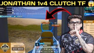 @JONATHANGAMINGYT 1v4 CLUTCH TF 😱 #jonathan #jonathanhandcam #bgmi #godlike #zgod #viral #short