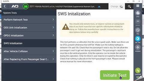 ALLDATA Diagnostic VCI - 11 Accord SWS Initialization
