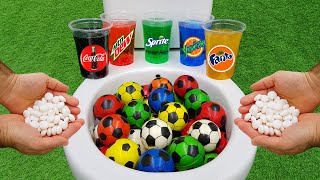 Football VS Coca Cola Zero, Yedigün Blue, Fanta, Mtn Dew, Sprite and Mentos in the toilet