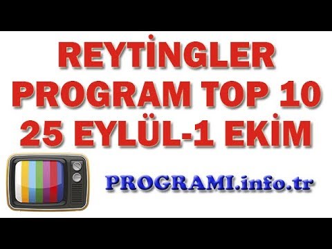 En Çok İzlenen Programlar - 25 Eylül-1 Ekim 2017 Reyting Sonuçları, Haftalık Program Reytingleri