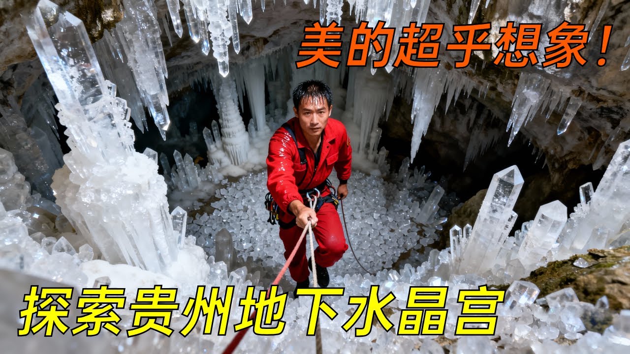 闯入4.8亿年前的时空秘境！白色水晶宫中惊现巨型“鸡蛋”，看一眼就让人难忘终生 #神秘洞穴 #大自然的鬼斧神工#探险中国