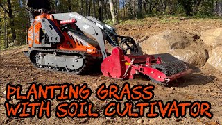 #422 Mini Skid Steer Soil Cultivator: Planting Grass for a New Lawn