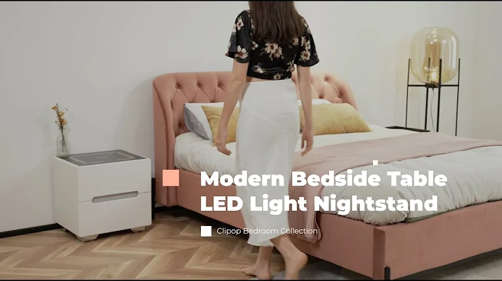Modern Bedside Table LED Light Nightstand