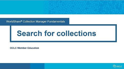 Collection Manager Fundamentals: Search for collections