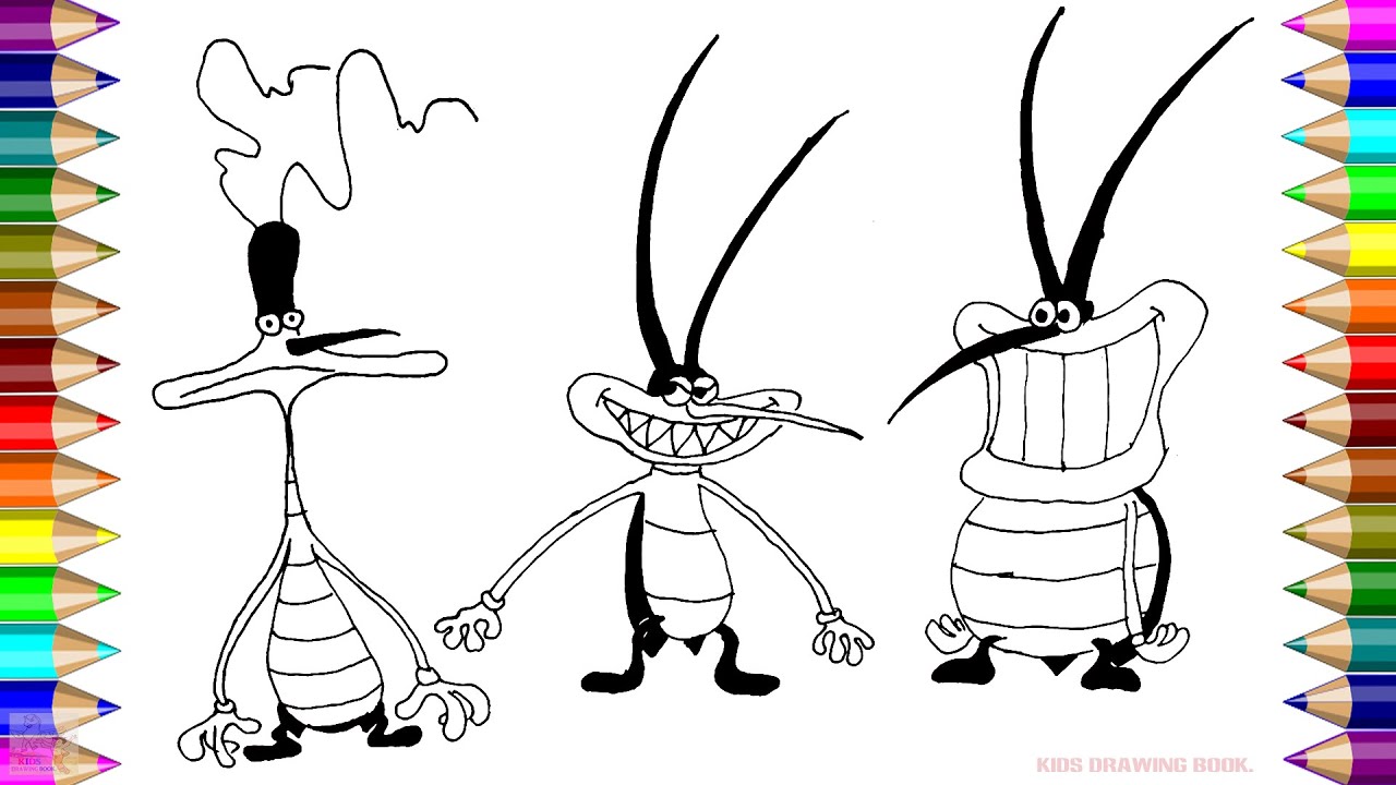 HOW TO DRAW COCKROACHES FROM OGGY AND THE COCKROACHES STEP BY STEP