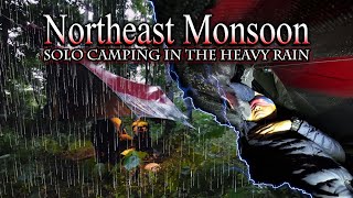 SOLO CAMPING in the HEAVY RAIN  |  BEST Hammock Tarp Shelter | Relaxing Sounds of Rain & Wild  ASMR