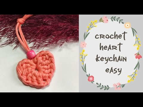 how to crochet heart keychain / მოვქსოვოთ გული მარტივად