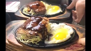 Night market steak, 100+ degree high-temperature iron plate, make a steak set menu of USD $3.2