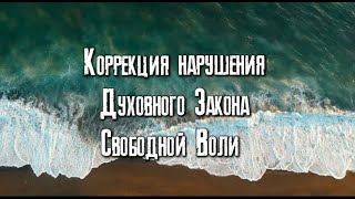 Коррекция нарушения Духовного Закона Свободной Воли.