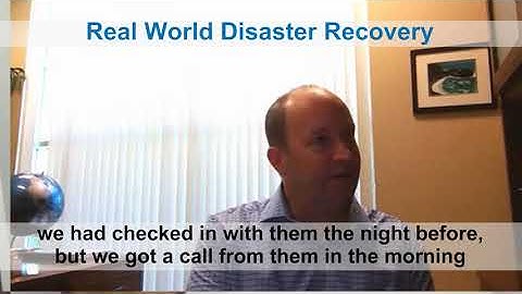 Disaster Recovery and Backups Real Life Example