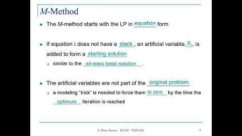 Lecture 6P1: IE 3340 Operations Research - Artificial Initial Solution