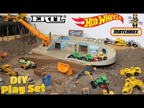 Father & Son DIY ERTL MatchBox Hot Wheels Toy Construction Truck Play Set