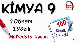 Kimya 9. Sınıf 2. Dönem 2. Yazılı Maarif Model Eskişehir Ödm Örnek Soruları Yeni Müfredat 2024 2025