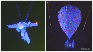 4K Buzz Lightyear Flying Over Disneylands Castle During Pixar Together Forever Show