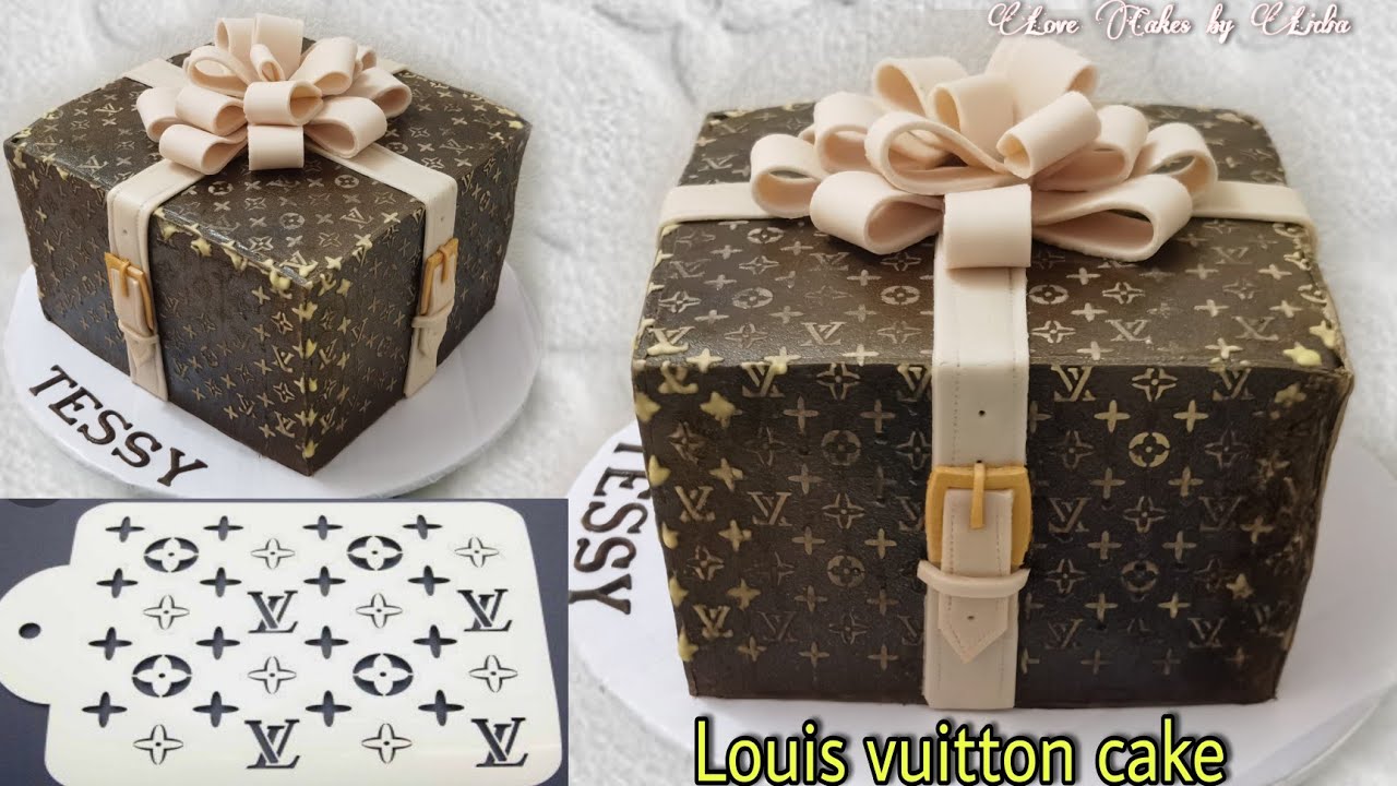 Louis vuitton gift box cake tutorial #Louisvuittoncake #louisvuitton 