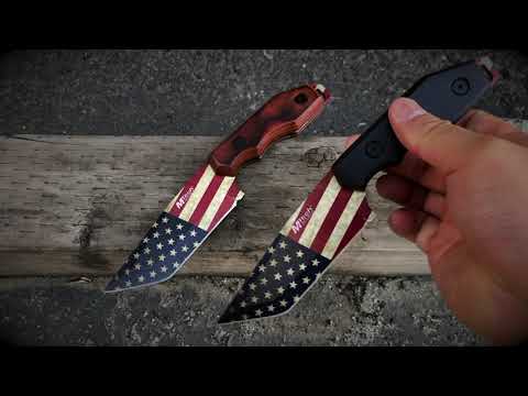 USA American Flag Survival Fixed Blade