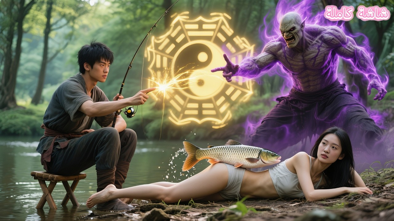 شاب كان يصطاد فغازلته فتاة جميلة، لكن بلطجي أفسد اللحظة، فأسقطه الشاب بضربة من إصبع واحد!