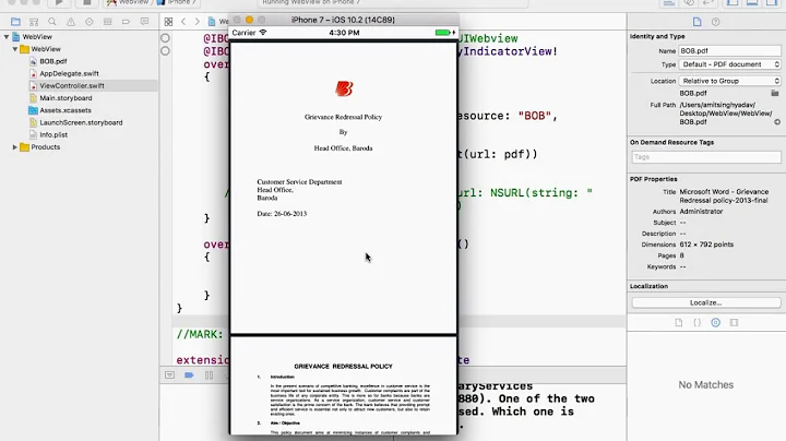 UIWebView : How to display PDF file. Swift 3.0