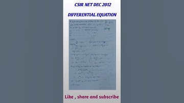 Shorts | #1 | CSIR NET DEC 2012  |  ORDINARY DIFFERENTIAL EQUATIONS   | NA Math Study