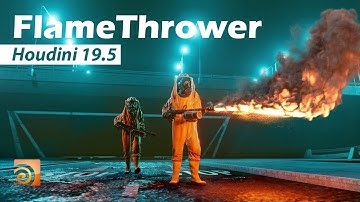 How to make a Flamethrower in Houdini | Houdini Tutorial | +ProjectFile