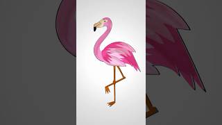 How to draw a beautiful flamingo, #drawing, #video, #flamingo, #birds, #howtodraw, #animals
