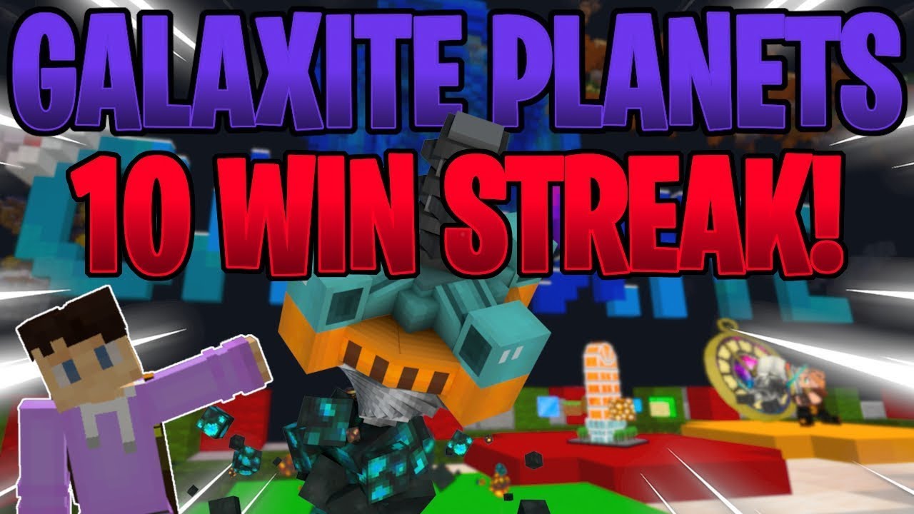 INSANE 10 GAME WIN STREAK on Galaxite Planets! (Minecraft Bedrock ...