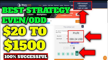 Best Strategy Even/Odd Binary.com 2022 - $20 to $1500 100% Successfull