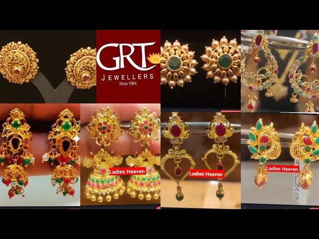 GRT Jewellers - Flaunt every occasion scintillating and memorable with this  classic pair of earrings from GRTJewellers! You can buy it on all GRT  showrooms: http://www.grtjewels.com/store-locator/ #GRTJewellers #gold # earring #fashion #ethnic |