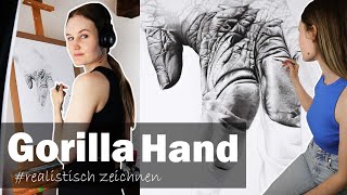 Realistisch zeichnen mit Bleistift | Ich nehme euch mit beim Prozess | Gorilla Hand