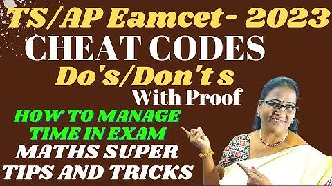 TS/AP EAMCET-2023 for CHEAT CODES Do