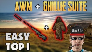 AWM SUPPRESSED + GHILLIE SUITE - SHROUD wins SOLO FPP [31 March] - PUBG HIGHLIGHTS TOP 1 #81