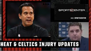 Brian Windhorst details latest Heat \& Celtics injury updates | SportsCenter