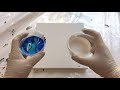 Acrylic Pouring Technique (39) - All BLUES Color Flip Cup Pour | Biggest Cells Yet