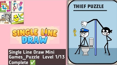 Single Line Draw Mini Games_Puzzle Level 1/13 Complete walkthrough solution 