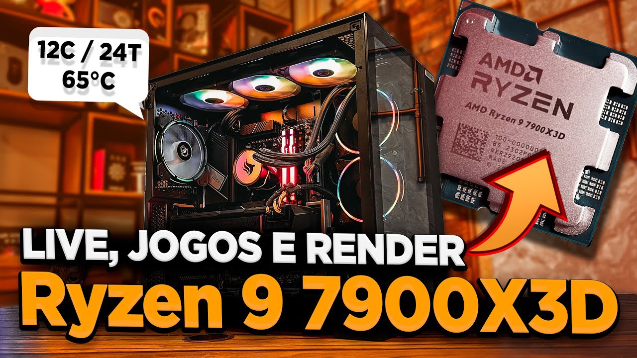 AMD RYZEN9 7900X3D 動作確認済み Ryzen 9 7900X3D no Mundo Real! Teste Live Stream, Jogos, Render e