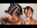 Flat Twist Out with Foam Wrap and Bantu Knot Ends