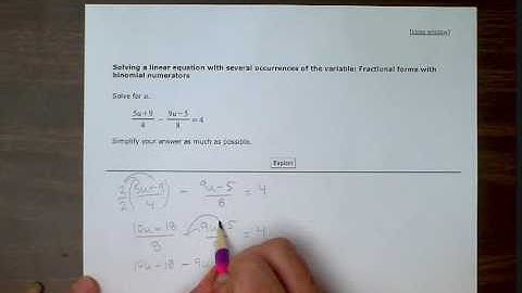 Aleks Solving a linear equation with several occurances of the variable fractional forms (BR)