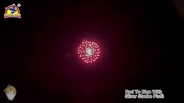 4inch Red To Blue With Silver Strobe Pistil Display Shell Fireworks #fireworkstesting #fyp