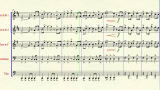 Main theme from the movie "indiana jones and raiders of lost ark".
arranged by gian silvio lanfri for formulanuovarcadia brass
quintet(tuscany, italy...