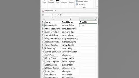 Quickly Create Email Addresses from Names in Excel