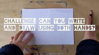 Art challenge: write and draw using both hands