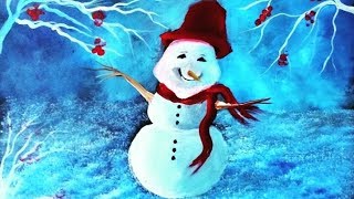 snowman painting step acrylic tutorial easy christmas beginners