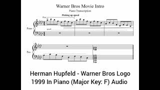 Herman Hupfeld - Warner Bros Logo 1999 In Piano Major Key F Audio