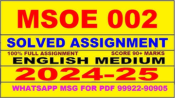 msoe 2 solved assignment 2024-25 | msoe 2 solved assignment in english 2025 | msoe 2 2024-25